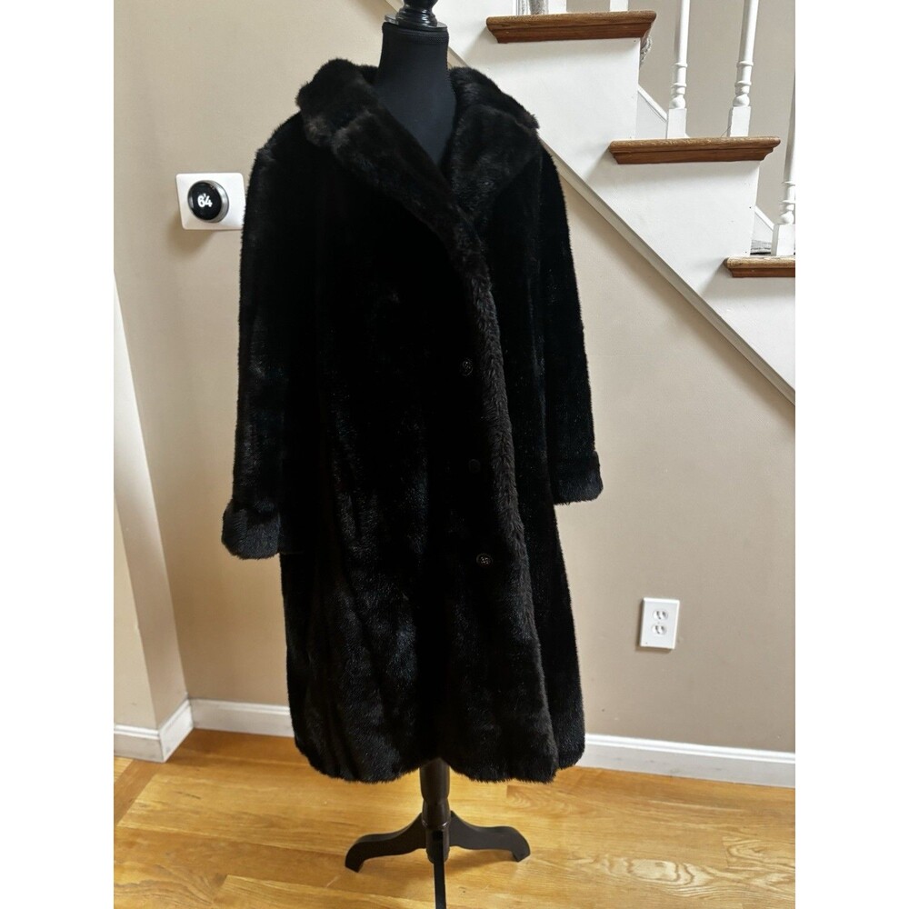 Vintage Grandella II Sportowne Women’s Faux Fur Brown Long Coat Size Medium